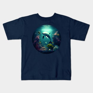 Dolphin swimming undersea Kids T-Shirt